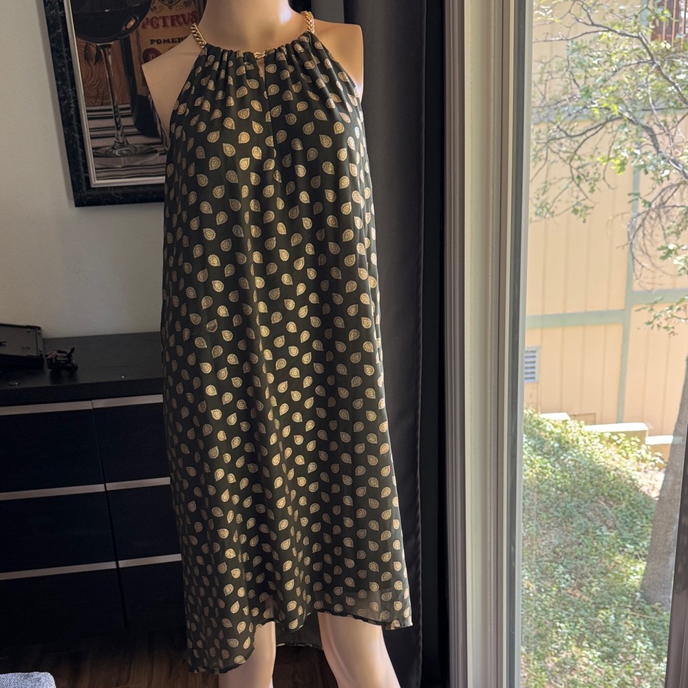 Elegant green and Gold Michael kors Dress P-7